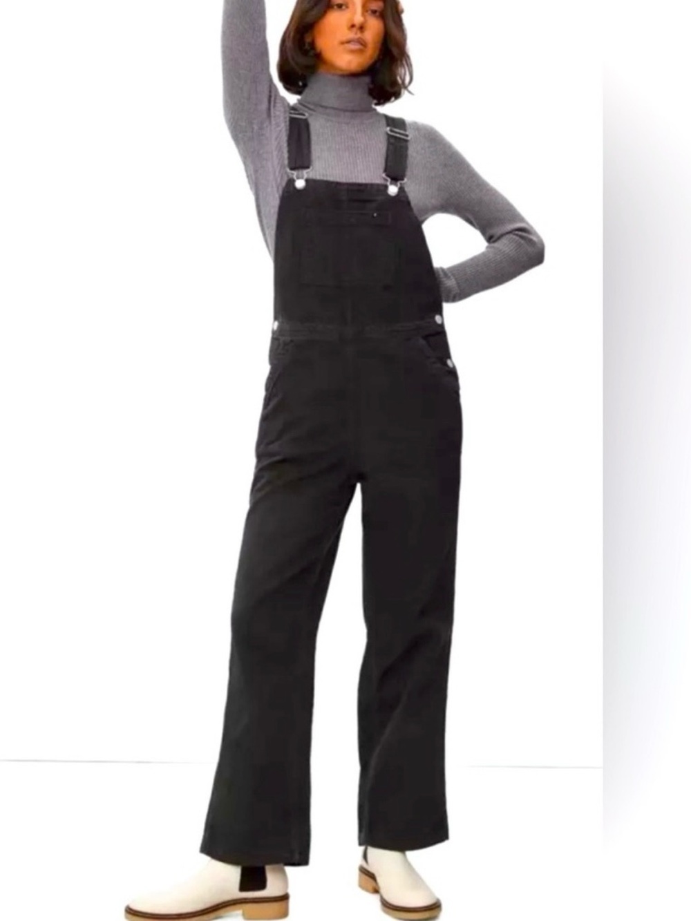Everlane Classic Black Women's Denim Overalls